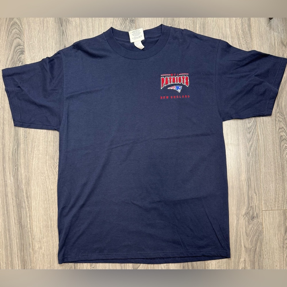 VINTAGE New England‎ Patriots 90s Lee Sport Embroided Navy T-Shirt Size XL